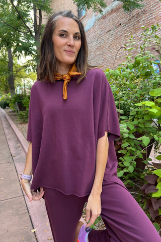 Dark Plum Malibu Dolman Sweatshirt Top