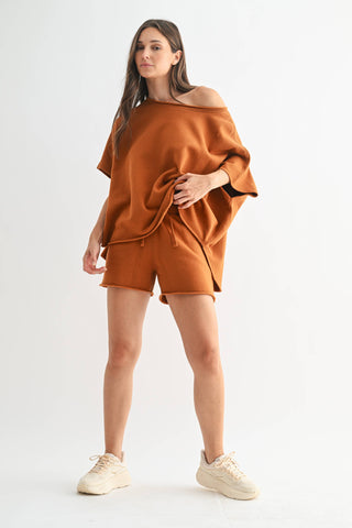 Dark Plum Malibu Dolman Sweatshirt Top