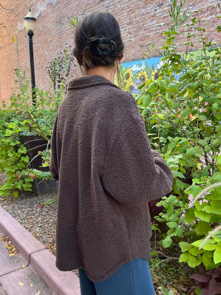 Frostline Sherpa Shacket in Espresso