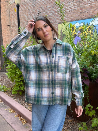 Oversized Plaid Shirt in Pine