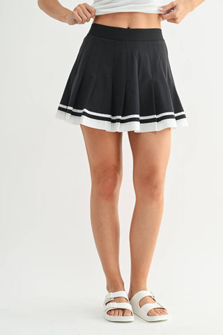 Stripe Pleated Tennis Skort