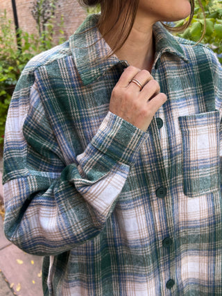 Oversized Plaid Shirt in Pine