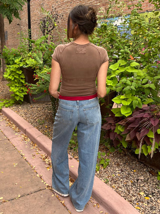 Free People Protagonist Tee in Oiled Oak