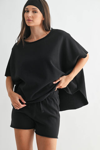 Dark Plum Malibu Dolman Sweatshirt Top