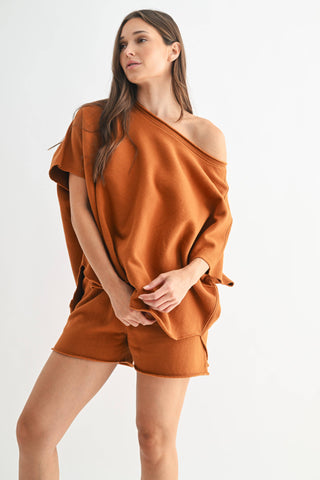 Dark Plum Malibu Dolman Sweatshirt Top