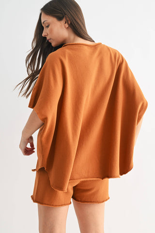 Dark Plum Malibu Dolman Sweatshirt Top