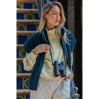 Oversized Sherpa Vest in Dark Sea Green