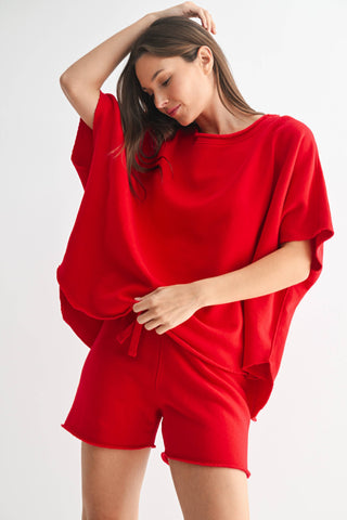 Dark Plum Malibu Dolman Sweatshirt Top