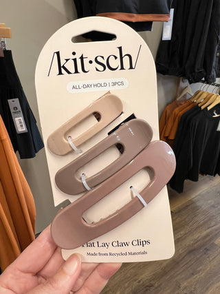 Flat Lay Claw Clip 3pc Flat - Ultra Glossy Terracotta