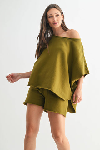 Dark Plum Malibu Dolman Sweatshirt Top