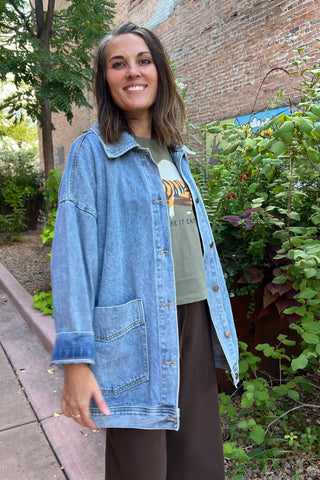 Boxy-Cut Denim Jacket