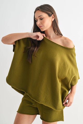 Dark Plum Malibu Dolman Sweatshirt Top