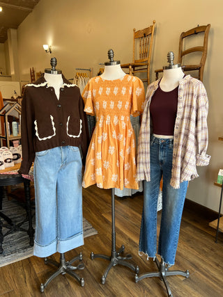 Chestnut Doll Collar Cardigan