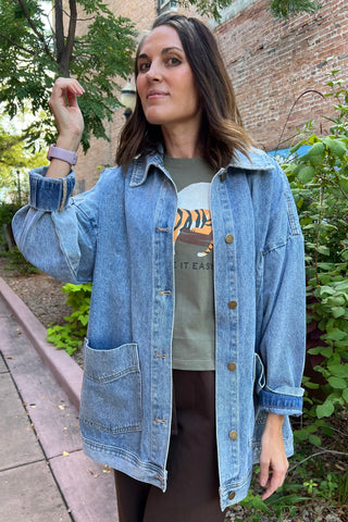 Boxy-Cut Denim Jacket