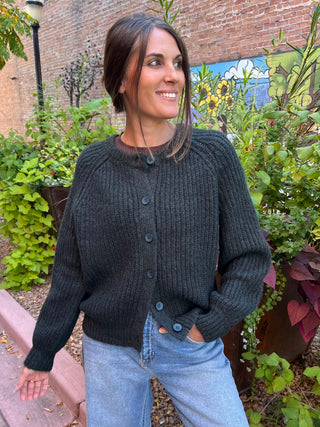Evergreen Raglan Sleeve Knit Cardigan