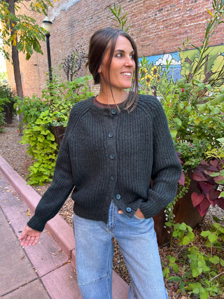 Evergreen Raglan Sleeve Knit Cardigan