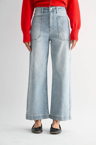 Light Wash Utility Denim Jeans