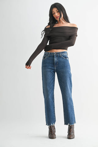 Vintage Straight Dark Denim Jeans