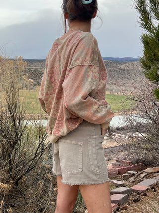 Stone High Waist Braid Belt Front Pocket Shorts