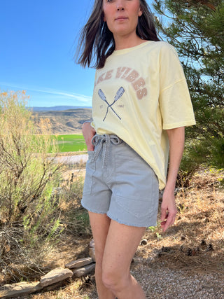 Lake Vibes Graphic Tee in Butter Yellow