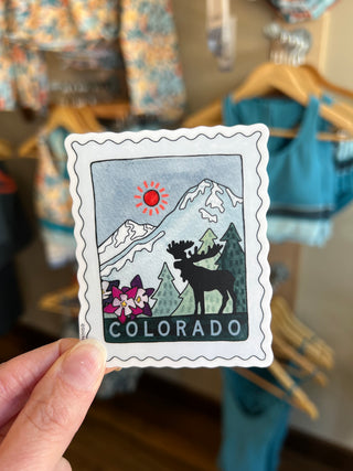 Colorado Moose Stamp Vinyl Sticker