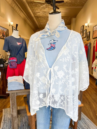 White Floral Lace Cover-Up