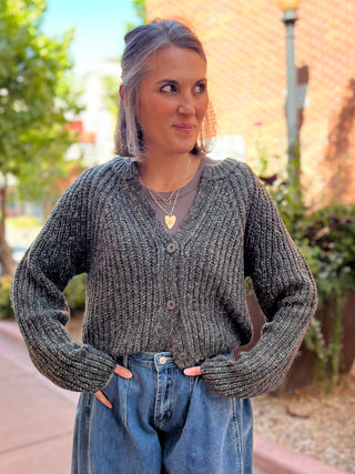 Pine Confetti Cardigan Sweater