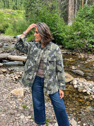Denim Camouflage Shacket