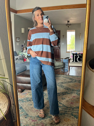 Oversized Wide Stripe Sweatshirt