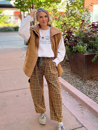 Camel Oversized Padded Vest