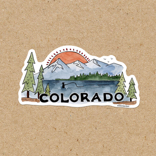 Fisher Colorado Mountain Scene Vinyl Sticker