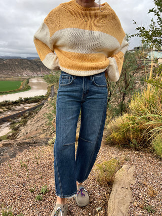 Dark Denim Baby Barrel Jeans