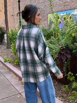 Oversized Plaid Shirt in Pine