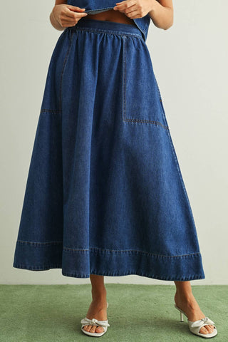 Soft Denim A-Line Skirt
