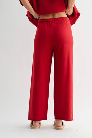 Midnight Navy Malibu Wide-Leg Fleece Pants