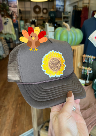 Brown Sunflower Patch Hat