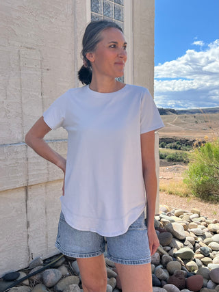 Powder Blue Soft Curve Pima Cotton Tee