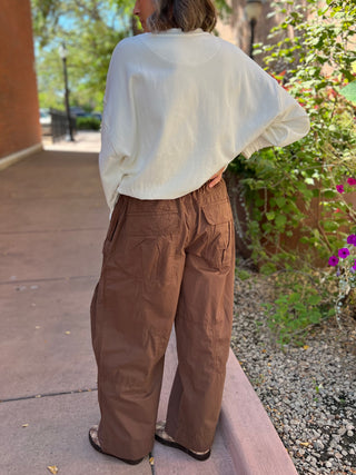 Coffee Parachute Cargo Pants