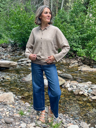 Light Mocha Lightweight Knit Cardigan