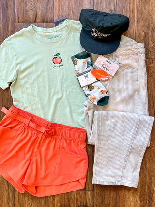 Women's Life is Good Peach Short Sleeve Crusher Boxy Tee