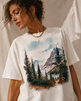 Wild Horizon Mountain Scene T-Shirt