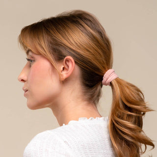 Kitsch Recycled Fabric Ribbed Hair Elastics 10pc Set - Blush