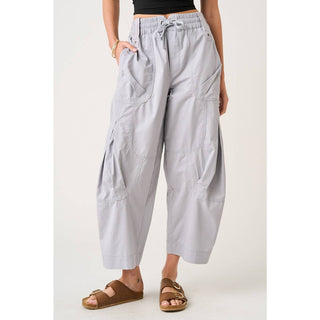 Silver Gray Utility Parachute Cargo Pant