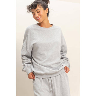 Heather Gray Acid Wash Oversized Sweatshirt