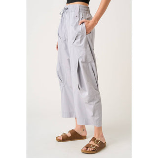 Silver Gray Utility Parachute Cargo Pant