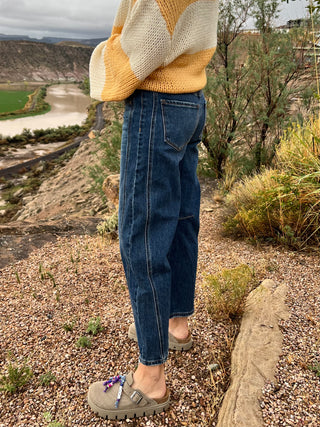 Dark Denim Baby Barrel Jeans