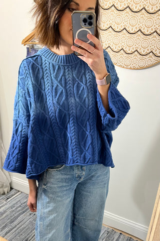 Free People Washed Ashore Sweater in Bellweather Blue