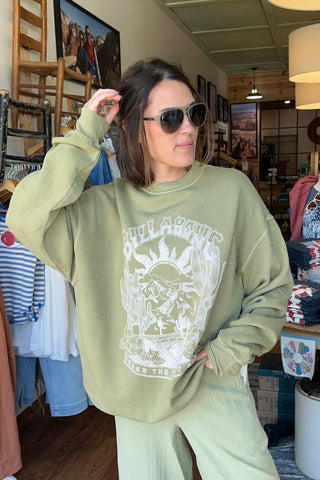 Billabong Ride In Crew Sweatshirt in Avocado