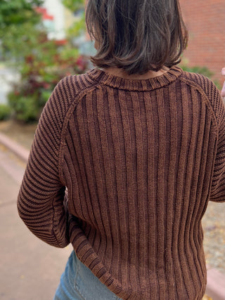 Dark Chocolate Wide Ribbed Sweater