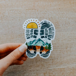 Shoe Print "Great Outdoors" Vinyl Sticker
